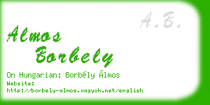 almos borbely business card