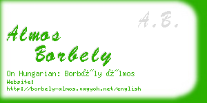 almos borbely business card